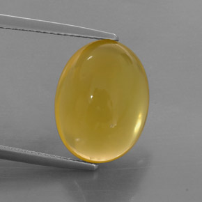 7.92 ct Yellow Fire Opal Gemstone, Fire Opal Gem in Oval Cabochon Shape for Sale.