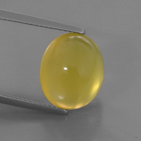 6.91 ct Yellow Fire Opal Stone, Natural Fire Opal in Oval Cabochon Shape for Sale
