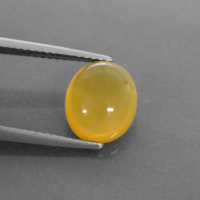 2.44 ct Yellow Fire Opal Stone, Natural Fire Opal in Oval Cabochon Shape for Sale