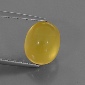 4.63 ct Yellow Fire Opal Stone, Natural Fire Opal in Oval Cabochon Shape for Sale