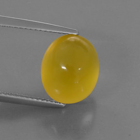 5.30 ct Yellow Fire Opal Stone, Natural Fire Opal in Oval Cabochon Shape for Sale