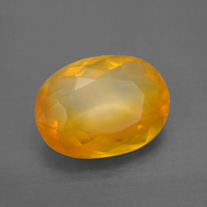 5.11 ct Orange Fire Opal Stone, Natural Fire Opal in Oval Facet Shape for Sale