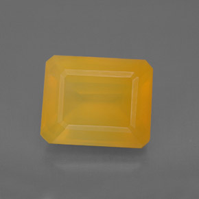 5.30 ct Yellow Fire Opal Gemstone, Fire Opal Gem in Octagon Facet Shape for Sale.