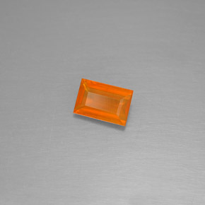 0.43 ct Orange Fire Opal Stone, Natural Fire Opal in Baguette Facet Shape for Sale