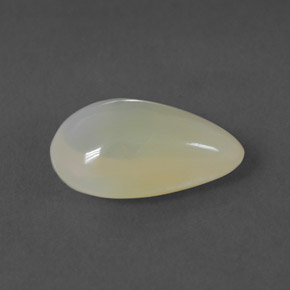 2.29 ct White Fire Opal Gemstone, Fire Opal Gem in Pear Cabochon Shape for Sale.
