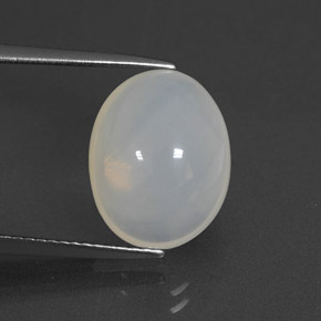 5.67 ct White Fire Opal Gemstone, Fire Opal Gem in Oval Cabochon Shape for Sale.