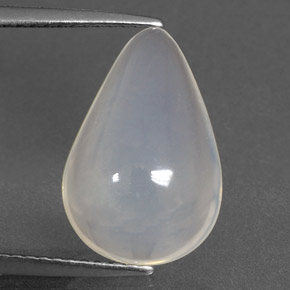 4.07 ct White Fire Opal Gemstone, Fire Opal Gem in Pear Cabochon Shape for Sale.