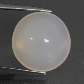 7.55 ct White Fire Opal Gemstone, Fire Opal Gem in Round Cabochon Shape for Sale.