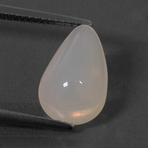 2.92 ct White Fire Opal Gemstone, Fire Opal Gem in Pear Cabochon Shape for Sale.