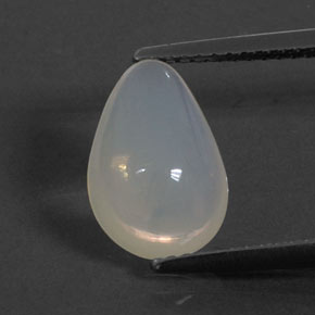 2.33 ct White Fire Opal Gemstone, Fire Opal Gem in Pear Cabochon Shape for Sale.