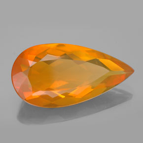 7.48 ct Orange Fire Opal Stone, Natural Fire Opal in Pear Facet Shape for Sale