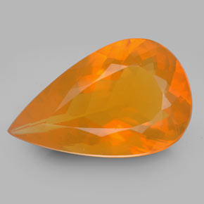 16.10 ct Orange Fire Opal Gemstone, Fire Opal Gem in Pear Facet Shape for Sale.
