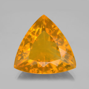 8.88 ct Orange Fire Opal Gemstone, Fire Opal Gem in Trillion Facet Shape for Sale.