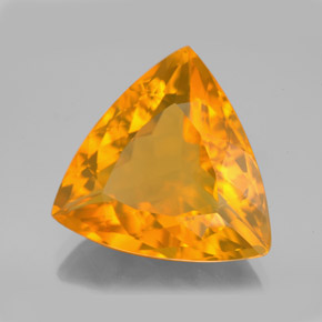 8.88 ct Orange Fire Opal Stone, Natural Fire Opal in Trillion Facet Shape for Sale