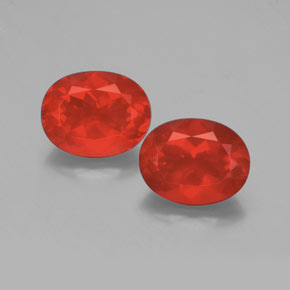 3.13 ct Orange Fire Opal Gemstone, Fire Opal Gem in Oval Facet Shape for Sale.