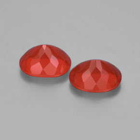 Fire Opal Gemstone in 9 x 7 mm (calibrated) Size for Sale, Fire Opal Stone in Reddish Orange Color