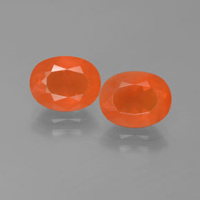 3.07 ct Orange Fire Opal Gemstone, Fire Opal Gem in Oval Facet Shape for Sale.