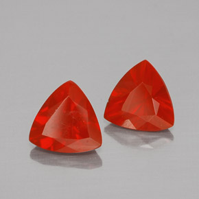 1.45 ct Orange Fire Opal Stone, Natural Fire Opal in Trillion Facet Shape for Sale