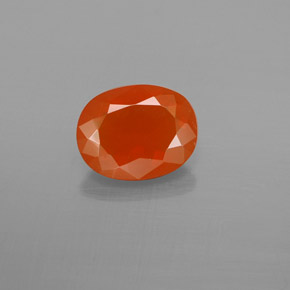 1.22 ct Orange Fire Opal Gemstone, Fire Opal Gem in Oval Facet Shape for Sale.