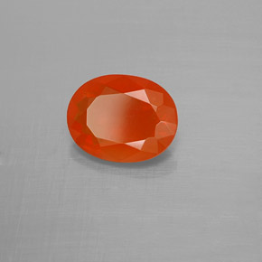1.19 ct Orange Fire Opal Stone, Natural Fire Opal in Oval Facet Shape for Sale