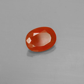 0.89 ct Orange Fire Opal Stone, Natural Fire Opal in Oval Facet Shape for Sale