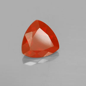 1.97 ct Orange Fire Opal Stone, Natural Fire Opal in Trillion Facet Shape for Sale