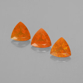 1.62 ct Orange Fire Opal Stone, Natural Fire Opal in Trillion Facet Shape for Sale