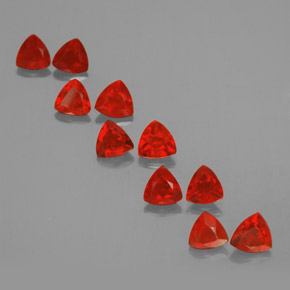 1.59 ct Orange Fire Opal Stone, Natural Fire Opal in Trillion Facet Shape for Sale