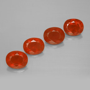 ファイアレッド ファイアーオパール 宝石 - 0.7ct オーバル ファセット (ID: 367218)