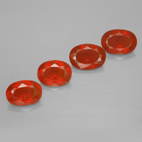 Medium Red Огненный Опал Камень - 0.7ct Фасетный Овал (ID: 367223)