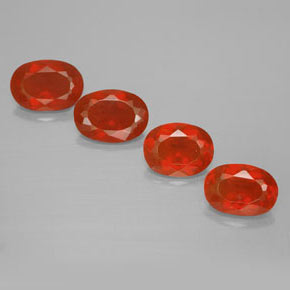 2.77 ctw Red Fire Opal Stones, Natural Fire Opal in Oval Facet Shape for Sale