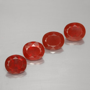 Medium Red Огненный Опал Камень - 0.9ct Фасетный Овал (ID: 367234)