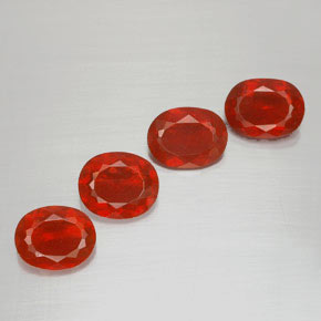 Medium Red Fire Opal Gem - 0.7ct Oval Facet (ID: 367235)