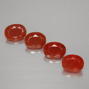 2.88 ctw Orange Fire Opal Stones, Natural Fire Opal in Oval Facet Shape for Sale