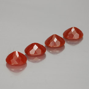Fire Opal Gemstones in 7.1 x 5.4 mm Size for Sale, Fire Opal Stones in Reddish Orange Color