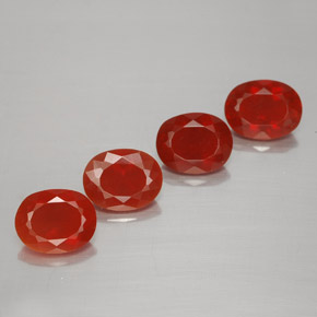 ファイアレッド ファイアーオパール 宝石 - 0.9ct オーバル ファセット (ID: 367238)