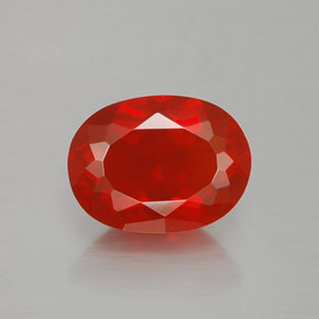1.09 ct Orange Fire Opal Gemstone, Fire Opal Gem in Oval Facet Shape for Sale.