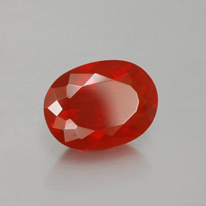 1.09 ct Orange Fire Opal Stone, Natural Fire Opal in Oval Facet Shape for Sale