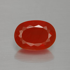 1.13 ct Orange Fire Opal Gemstone, Fire Opal Gem in Oval Facet Shape for Sale.