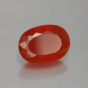 1.13 ct Orange Fire Opal Stone, Natural Fire Opal in Oval Facet Shape for Sale