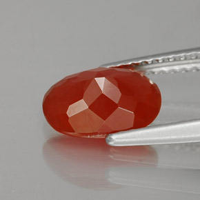 Fire Opal Gemstone in 9 x 6.5 mm Size for Sale, Fire Opal Stone in Reddish Orange Color