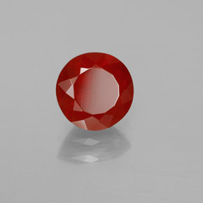1.53 ct Orange Fire Opal Stone, Natural Fire Opal in Round Facet Shape for Sale