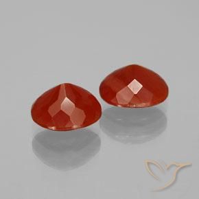 Fire Opal Gemstones in 8.1 x 6.7 mm Size for Sale, Fire Opal Stones in Medium Red Color