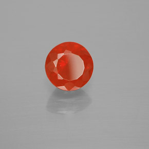 1.02 ct Orange Fire Opal Stone, Natural Fire Opal in Round Facet Shape for Sale
