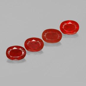 3.82 ctw Red Fire Opal Stones, Natural Fire Opal in Oval Facet Shape for Sale