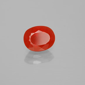 1.10 ct Orange Fire Opal Stone, Natural Fire Opal in Oval Facet Shape for Sale