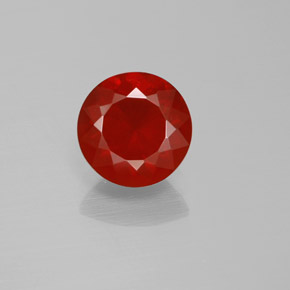 1.57 ct Orange Fire Opal Gemstone, Fire Opal Gem in Round Facet Shape for Sale.