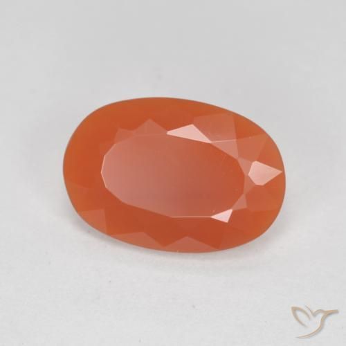 1.27 ct Red Fire Opal Stone, Natural Fire Opal in Oval Facet Shape for Sale