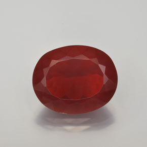 5.48 ct Red Fire Opal Gemstone, Fire Opal Gem in Oval Facet Shape for Sale.