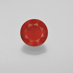 1.79 ct Orange Fire Opal Gemstone, Fire Opal Gem in Round Facet Shape for Sale.
